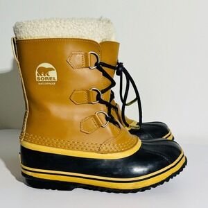 Sorel Boots Pac Duck Snow Winter Mid Calf NY1443-259 Brown Lace Up 5 Youth